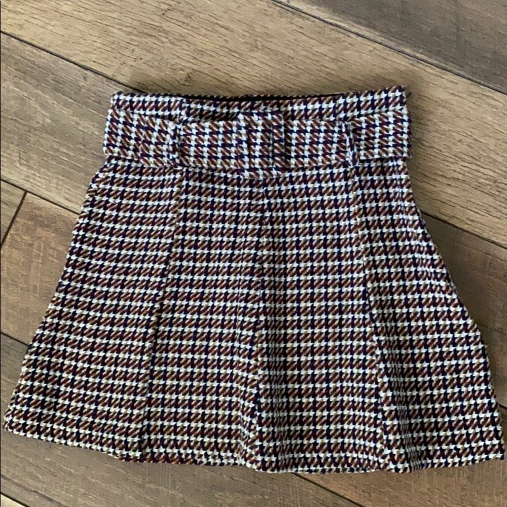 Zara tweed belted skirt